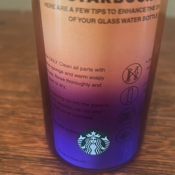Starbucks Summer 2020 Iridescent Ombré Design Glass Water Bottle - Picture 3 of 8